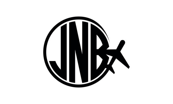 JNB three initial letter circle tour & travel agency logo design vector template. hajj Umrah agency, abstract, wordmark, business, monogram, minimalist, brand, company, flat, tourism agency, tourist