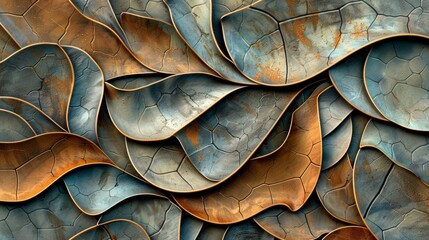 An organic, abstract pattern mimicking the natural veining of leaves and stones - obrazy, fototapety, plakaty