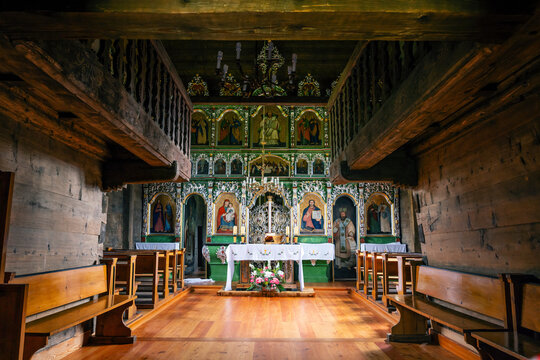 Interior of Greek Catholic Church, Olchowiec, Magurski Park Narodowy, Lesser Poland Voivodeship, Poland