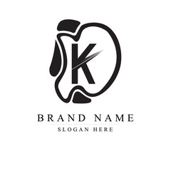 Creative DK Letter Logo Design with Swoosh Icon Vector, K logo design
