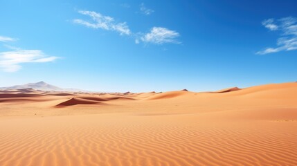 Fototapeta na wymiar desert against clear blue sky, expanding desert, drought