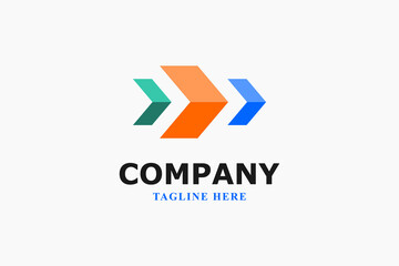 delivery colorful modern arrow business logo