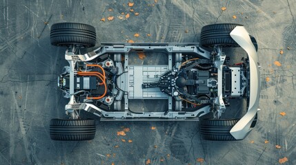  futuristic electric sport fast car chassis