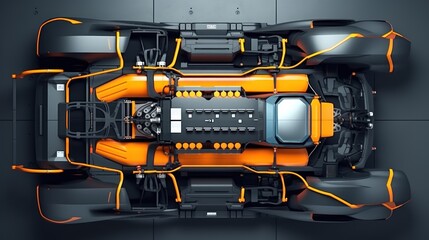 Naklejka premium futuristic electric sport fast car chassis