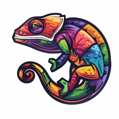 Colorful chameleon esport vector logotype, logo chameleon, icon chameleon, sticker chameleon, symbol chameleon, emblem chameleon