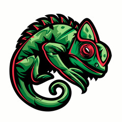 Colorful chameleon esport vector logotype, logo chameleon, icon chameleon, sticker chameleon, symbol chameleon, emblem chameleon - obrazy, fototapety, plakaty