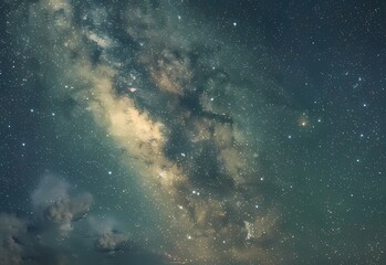  The Milky Way in the sky during the day, a beautiful background 