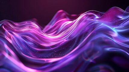 Purple Abstract Wave Wallpaper in Neon Style