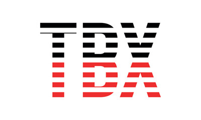 TBX three initial letter iconic line negative space minimal logo design vector template. monogram, abstract, wordmark, business, typography, minimalist, brand, company, flat, modern, unique, simple