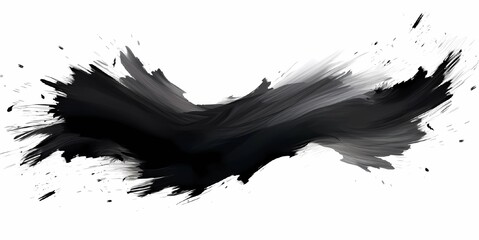 Background for banner dark brush stroke on white background
