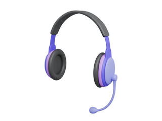 3D Headphones, 3D Rendering illustration