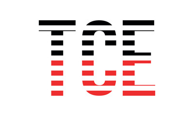 TCE three initial letter iconic line negative space minimal logo design vector template. monogram, abstract, wordmark, business, typography, minimalist, brand, company, flat, modern, unique, simple