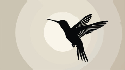 Flying Hummingbird Silhouette