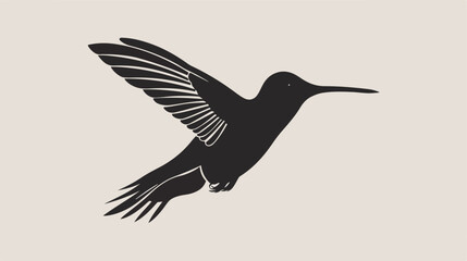 Obraz premium Flying Hummingbird Silhouette