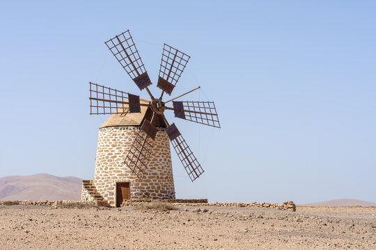 Windmühle Molino de Tefia auf der Insel Fuerteventura