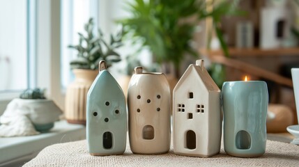 Ceramic houses. Generative AI