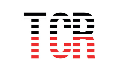 TCR three initial letter iconic line negative space minimal logo design vector template. monogram, abstract, wordmark, business, typography, minimalist, brand, company, flat, modern, unique, simple