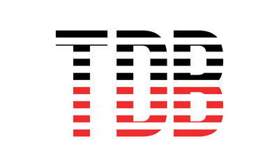 TDB three initial letter iconic line negative space minimal logo design vector template. monogram, abstract, wordmark, business, typography, minimalist, brand, company, flat, modern, unique, simple