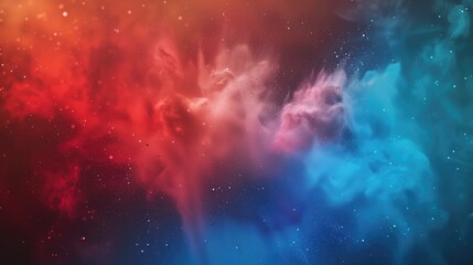 Fototapeta premium Vivid Blue and Red Cloud Illustration, Colorful Background