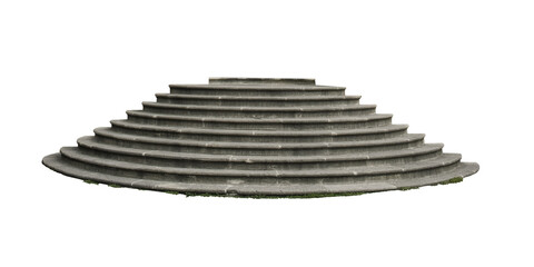 old stone staircase half-round isolated transparent png	