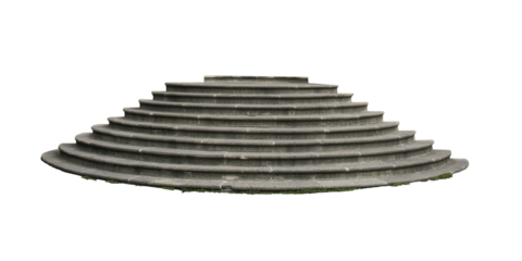 old stone staircase half-round isolated transparent png	