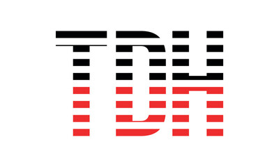 TDH three initial letter iconic line negative space minimal logo design vector template. monogram, abstract, wordmark, business, typography, minimalist, brand, company, flat, modern, unique, simple