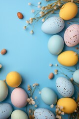 Easter colorful eggs. Generative AI