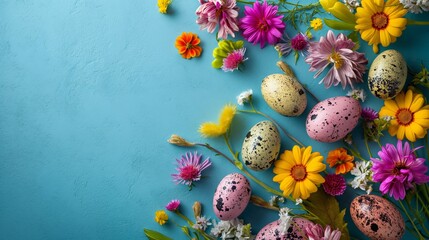 Easter colorful eggs background. Generative AI