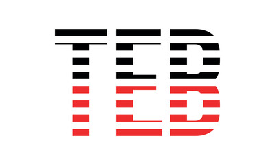 TEB three initial letter iconic line negative space minimal logo design vector template. monogram, abstract, wordmark, business, typography, minimalist, brand, company, flat, modern, unique, simple