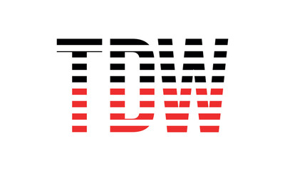 TDW three initial letter iconic line negative space minimal logo design vector template. monogram, abstract, wordmark, business, typography, minimalist, brand, company, flat, modern, unique, simple