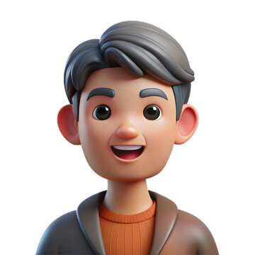 3d character people close up portrait, smiling nice, 3d Avartar or icon,