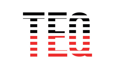 TEQ three initial letter iconic line negative space minimal logo design vector template. monogram, abstract, wordmark, business, typography, minimalist, brand, company, flat, modern, unique, simple