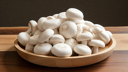 Fototapeta na wymiar Fresh white button mushrooms