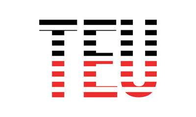 TEU three initial letter iconic line negative space minimal logo design vector template. monogram, abstract, wordmark, business, typography, minimalist, brand, company, flat, modern, unique, simple