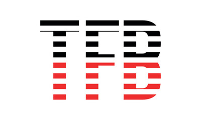 TFB three initial letter iconic line negative space minimal logo design vector template. monogram, abstract, wordmark, business, typography, minimalist, brand, company, flat, modern, unique, simple