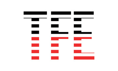 TFE three initial letter iconic line negative space minimal logo design vector template. monogram, abstract, wordmark, business, typography, minimalist, brand, company, flat, modern, unique, simple