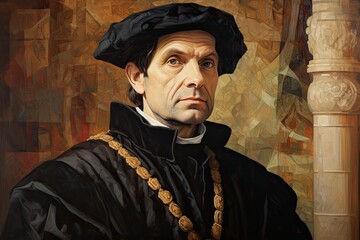 Saint Thomas More oil painting illustration