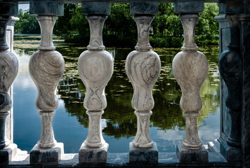Fototapeta premium Balustrade with marble balusters.