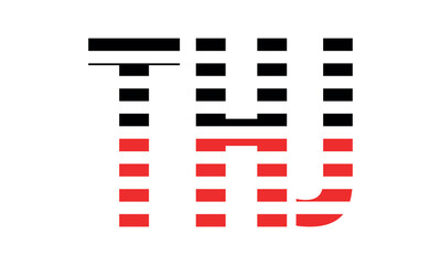 THJ three initial letter iconic line negative space minimal logo design vector template. monogram, abstract, wordmark, business, typography, minimalist, brand, company, flat, modern, unique, simple