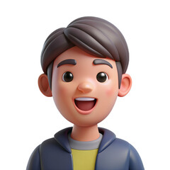 Obraz premium 3d character people close up portrait, smiling nice, 3d Avartar or icon,