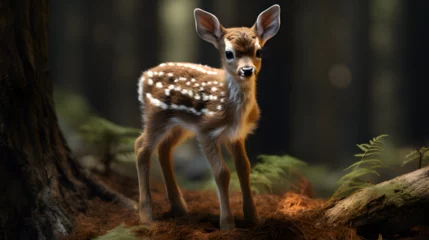 Foto op Canvas deer in the woods © John