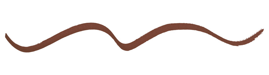 Brown stroke brush isolated on transparent background.