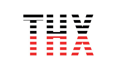 THX three initial letter iconic line negative space minimal logo design vector template. monogram, abstract, wordmark, business, typography, minimalist, brand, company, flat, modern, unique, simple