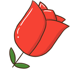 Red roses romantic bouquet for event such as valentine day, wedding, anniversary. Isolated illustration