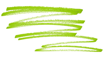 Green stroke brush isolated on transparent background.