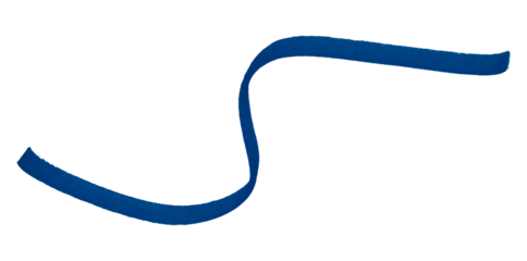 Blue stroke brush isolated on transparent background.