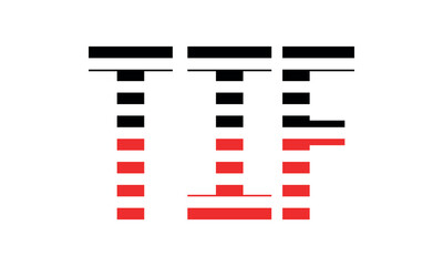 TIF three initial letter iconic line negative space minimal logo design vector template. monogram, abstract, wordmark, business, typography, minimalist, brand, company, flat, modern, unique, simple
