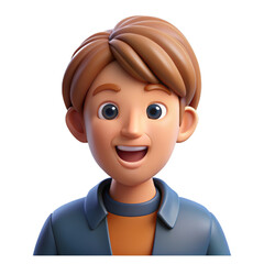 Obraz premium 3d character people close up portrait, smiling nice, 3d Avartar or icon,