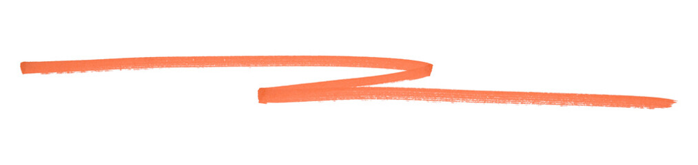 Orange stroke brush isolated on transparent background.