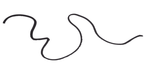 Black stroke brush isolated on transparent background.